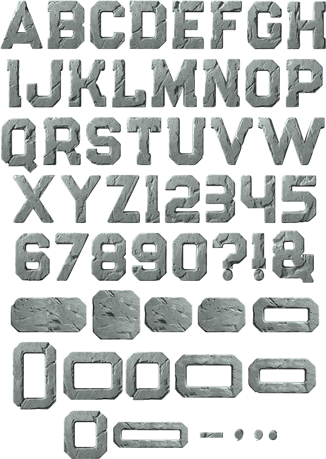 Flinty Stone Font Might Of Rock Typeface - Rock Font (700x976), Png Download