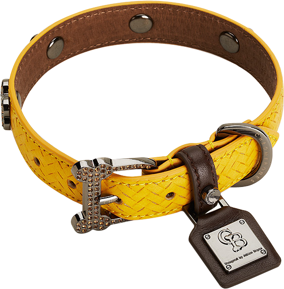 Dog Collar Png High-quality Image - Chrome Bones Mocha Ltd Pet Collar, Medium, Yellow/brown (600x600), Png Download