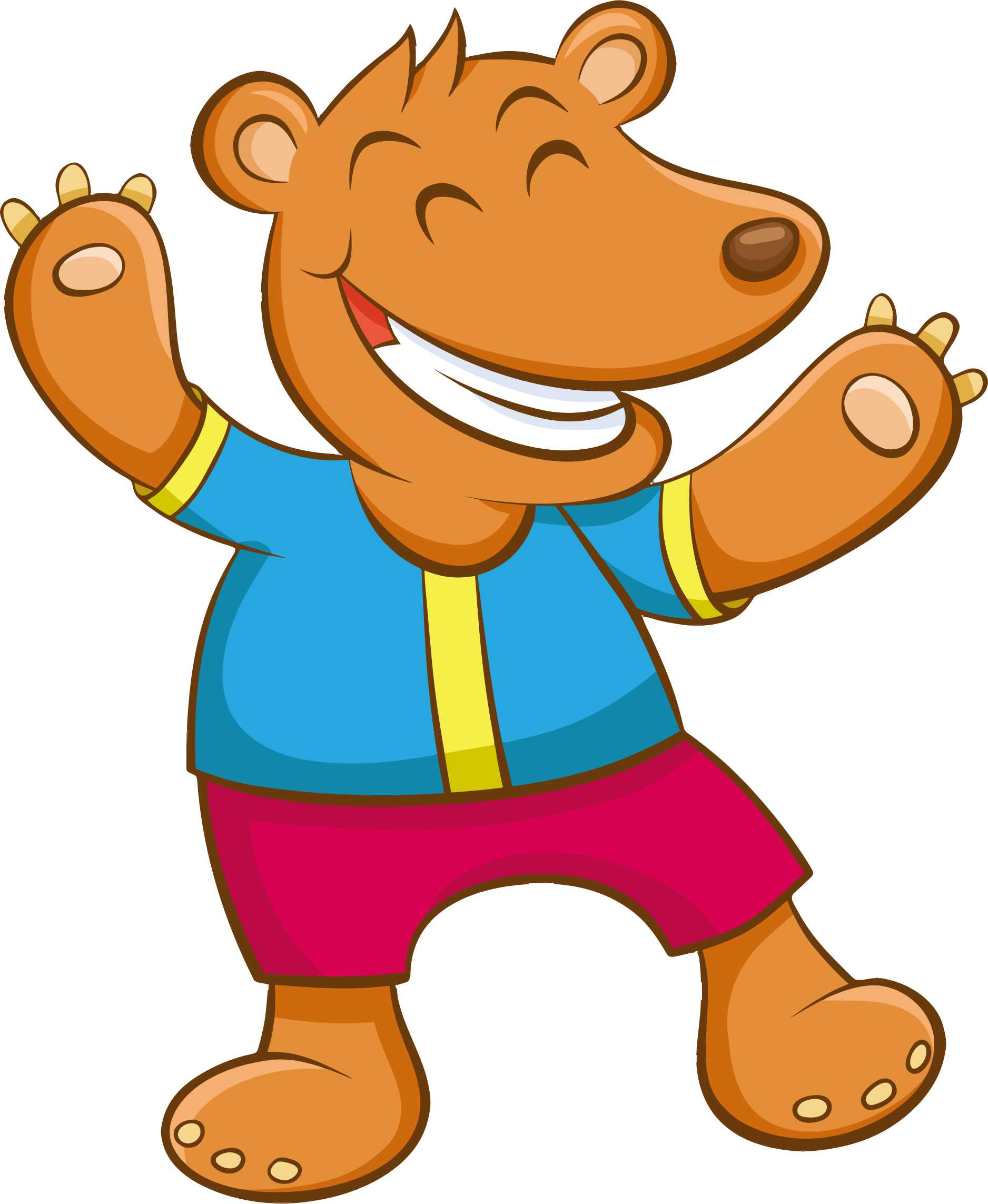 Big Image - Bear Cartoons Waving (1876x2286), Png Download