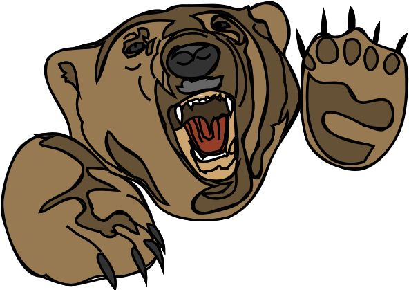 Angry Cartoon Bear Face Images Pictures - Cartoon Angry Bear Png (410x295), Png Download