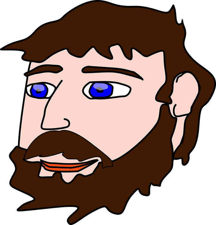 Beard Clipart Brown Beard - Man Head Clip Art (693x720), Png Download