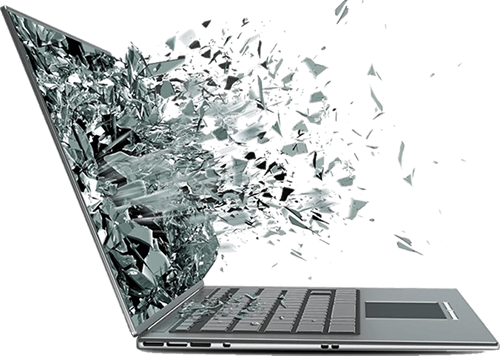 Cracked Or Broken Laptop Screen - Data Is The Asset (500x356), Png Download