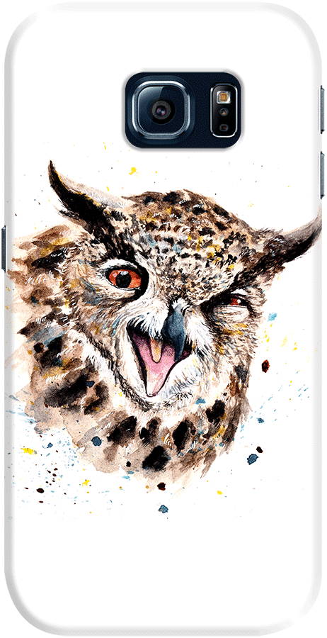 Dailyobjects Owl Case For Samsung Galaxy S6 Edge Buy - Owl Wall Tapestry - Small: 51" X 60" (462x900), Png Download