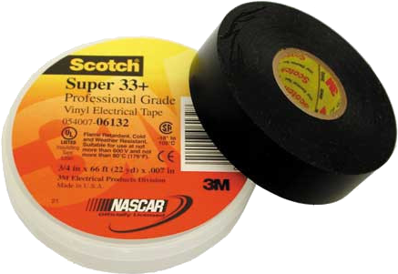 Scotch Super 33 Vinyl Electrical Tape, 3/4" X 66' - Tape 3m Scoth Super 33+ (450x303), Png Download