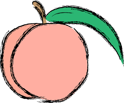 Peach Fruit Food Color Fresh Peach Peach P - Peach Clipart (407x340), Png Download