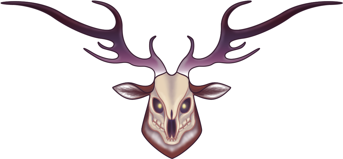 Deer Skull Png Black And White Download - Deer Skull Transparent (1214x571), Png Download