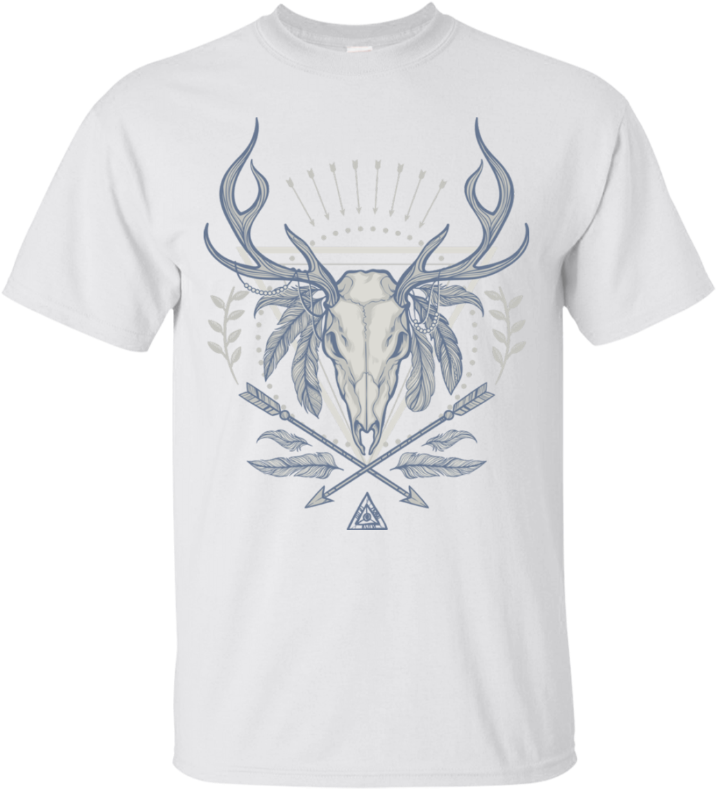 Native American Deer Skull Gildan Ultra Cotton T-shirt - Vector Graphics (1155x1155), Png Download