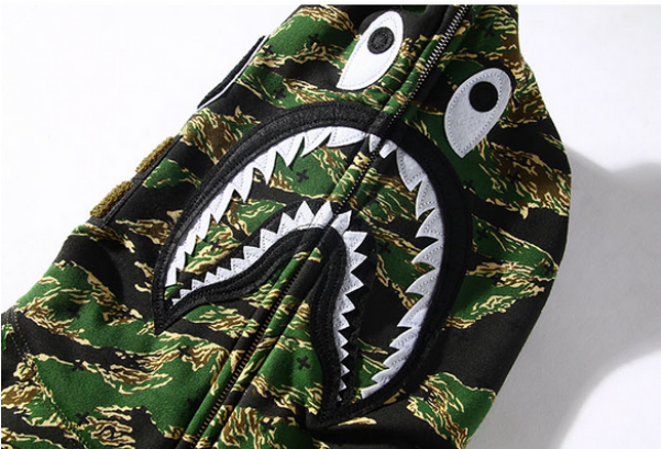 Bape Shark Hoodie Tiger Camo (600x860), Png Download