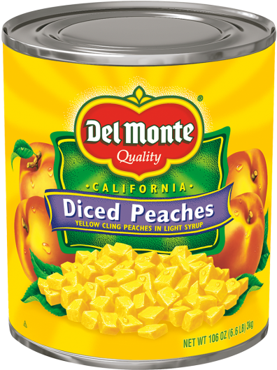 Del Monte® Diced Yellow Cling Peaches In Light Syrup - Del Monte Sliced Peaches - 15.25 Oz Can (576x529), Png Download