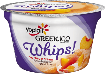 Peaches & Cream - Yoplait Whips! Yogurt Mousse, Strawberry - 4 Oz Cup (433x433), Png Download