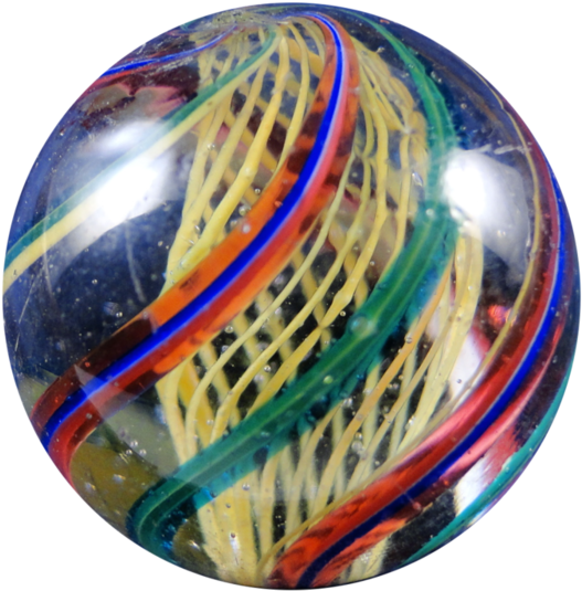 Divided Core Swirls - Latticino Core Marble (632x600), Png Download