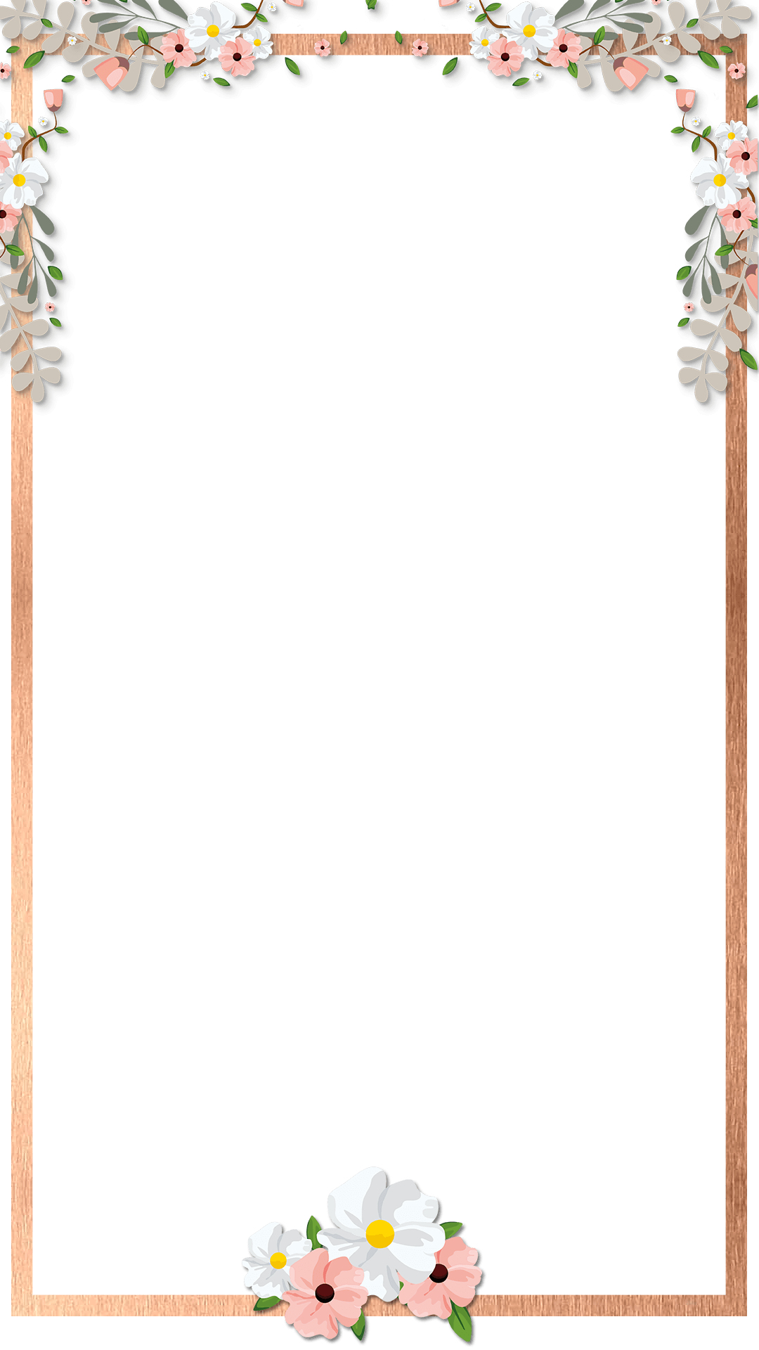 Rose Gold Pastel Floral - Design (1080x1920), Png Download