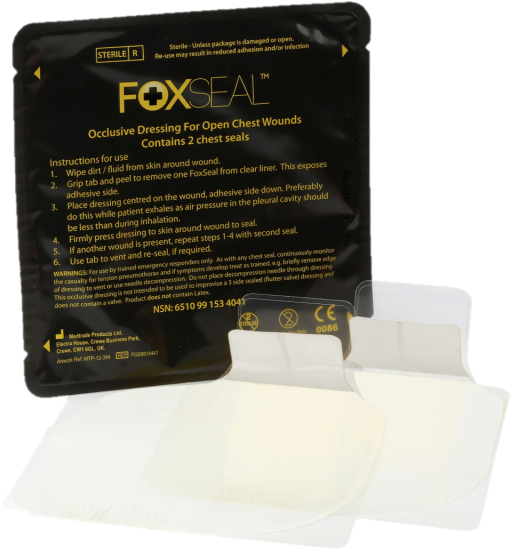 Foxseal, Chest Seal - Fox Seal Occlusive Dressing (580x600), Png Download