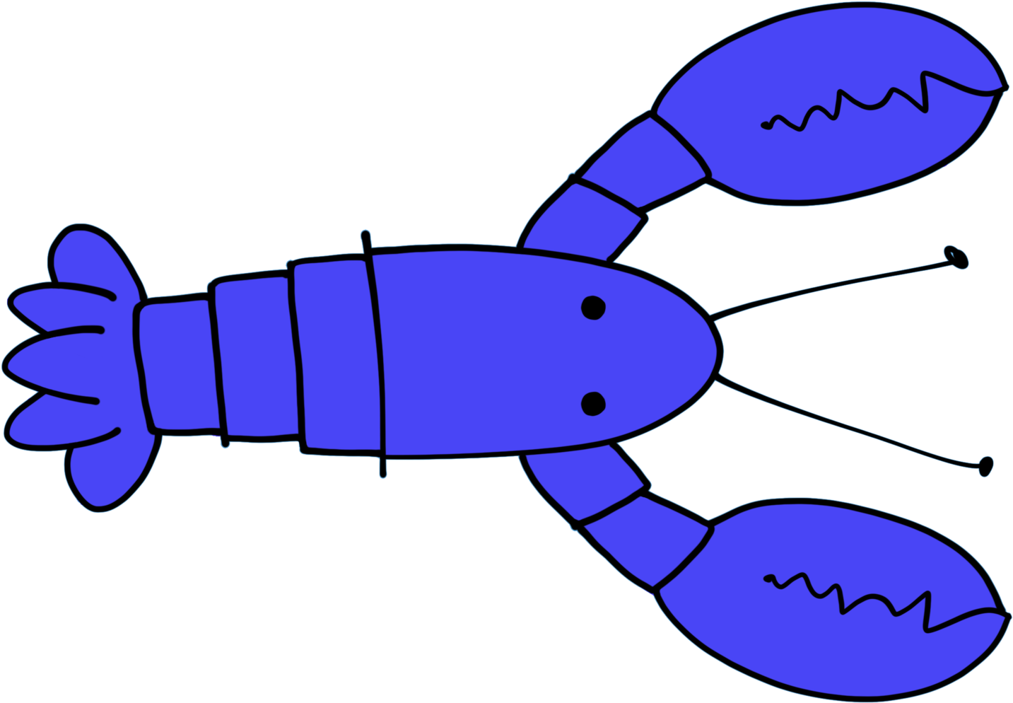 Deb Mills Scofield - Blue Lobster Cartoon (1500x1082), Png Download