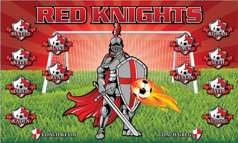 3'x5′ Vinyl Banner Red Knights - Vinyl Banners (375x375), Png Download