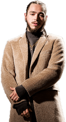Music Stars - Post Malone Fur Coat (636x421), Png Download