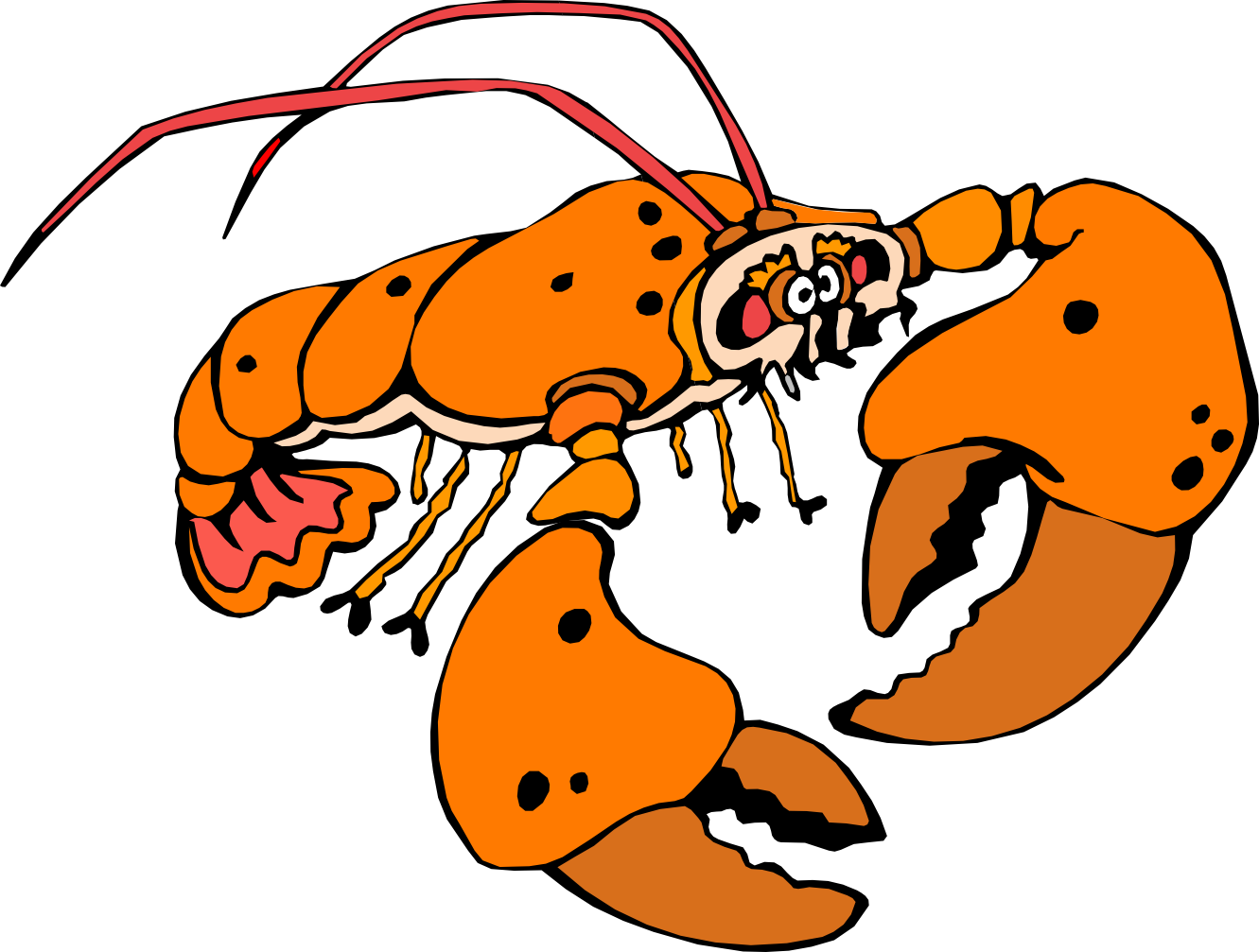 Clipart Info - Orange Lobster Clipart (1331x1007), Png Download