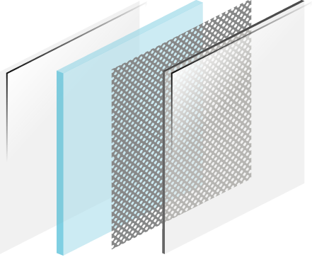 Chrom View Chrome Platted Glass - Sefar Mesh Glass (441x363), Png Download