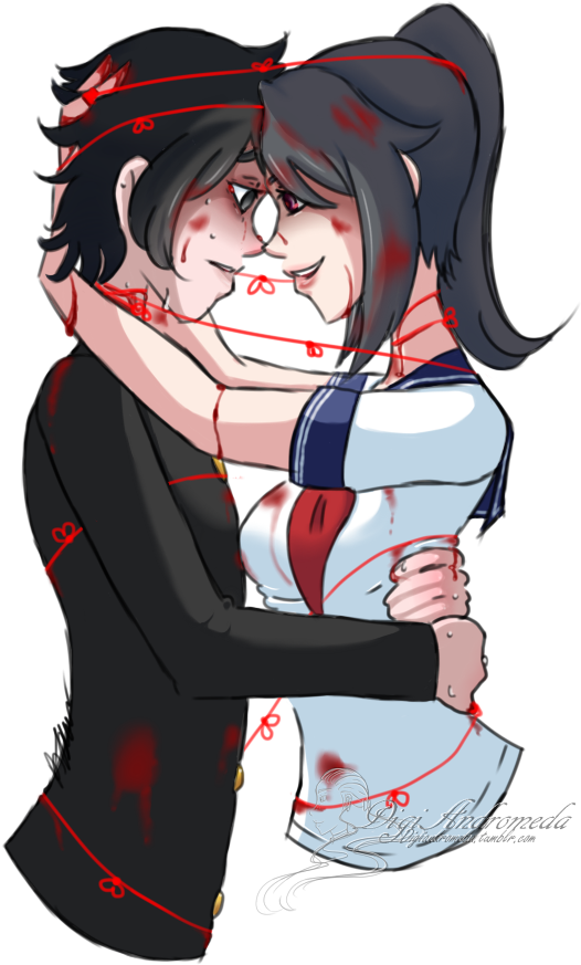 The Red String Of Fate - Yandere Simulator Red String Of Fate (575x917), Png Download