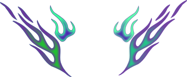 Green & Purple Flames Clip Art - Green And Purple Flames (600x248), Png Download