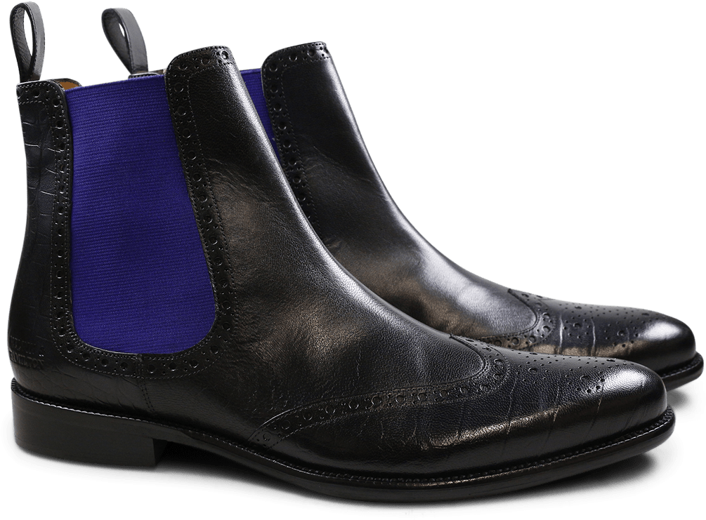 Ankle Boots Erol 32 Black Elastic Purple Flame - Melvin Hamilton Erol 32 (1024x1024), Png Download