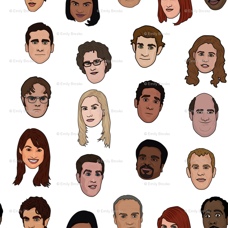 The Office V2 Fabric By Emilybr0 On Spoonflower - Jim Halpert Cartoon (470x470), Png Download