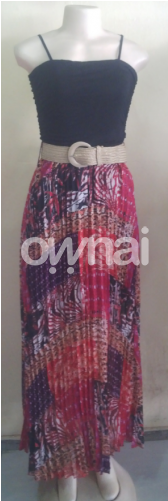 Black Maroon And Red String Maxi Dress - Gown (740x500), Png Download