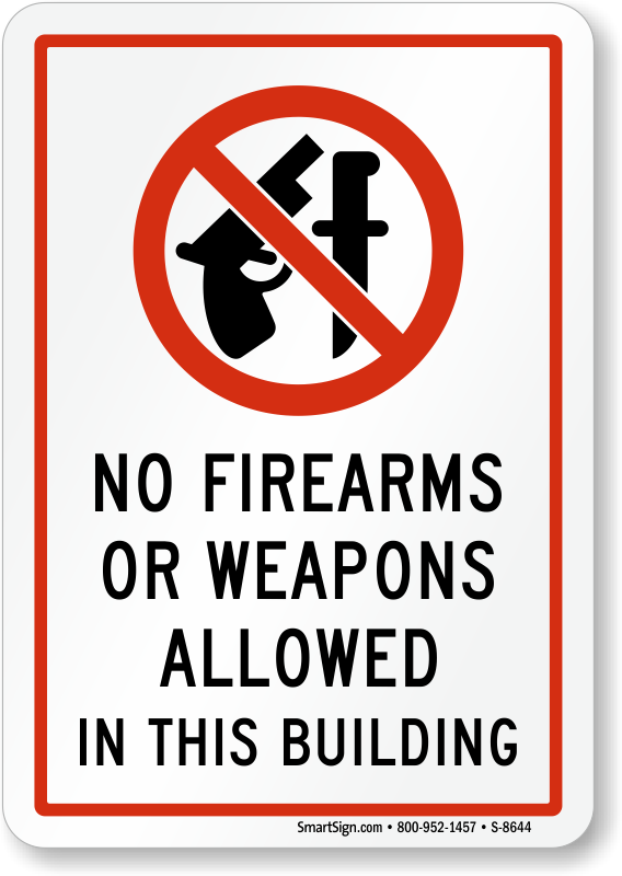 No Firearms Weapons Allowed Sign - My Sign Center No Firearms Or Weapons Allowed On This (568x800), Png Download
