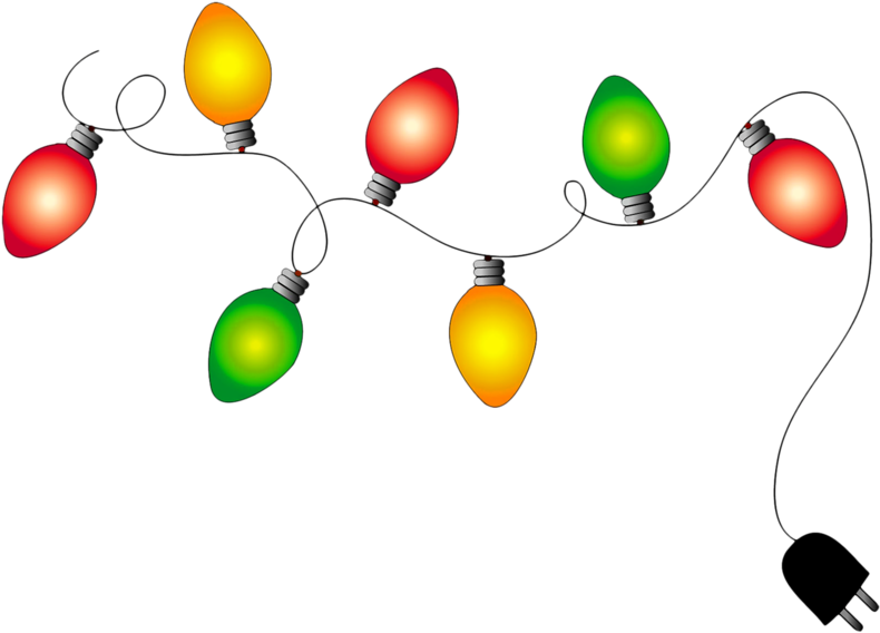 Imágenes De Luces De Navidad - Christmas Tree Lights Clipart (800x571), Png Download
