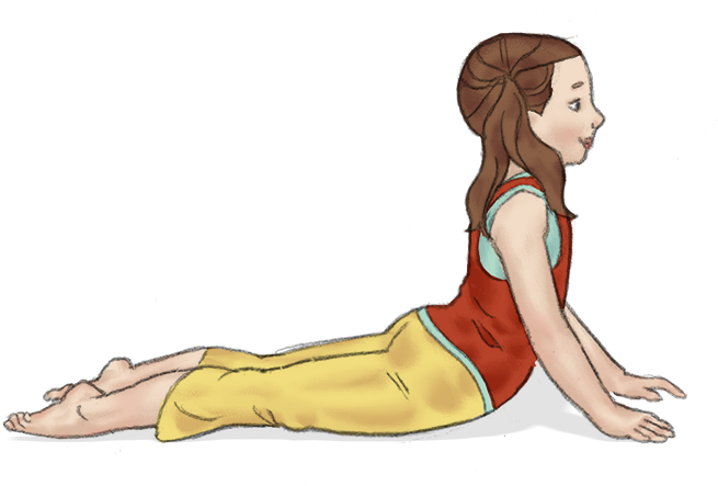 Cobra Pose Pretend To Be A Seal - Upward Facing Dog Kids (685x443), Png Download