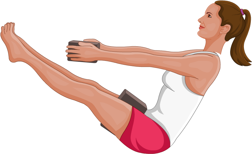 Boat Pose Variation With Blocks - Jumping (1024x1024), Png Download