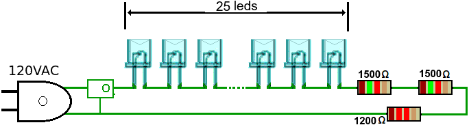 Serie 25 Leds Resist - Circuito De Serie Navideña (684x183), Png Download