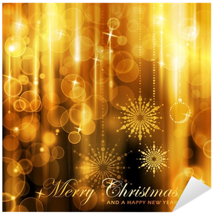 Vinilo Pixerstick Sparkling Luces De Tarjetas De Navidad - Merry Christmas (400x400), Png Download