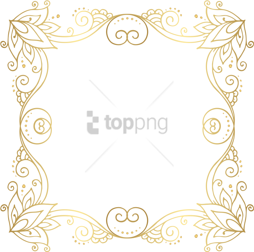 Free Png Gold Border Png Png Image With Transparent - Gold Border Design .png (850x844), Png Download