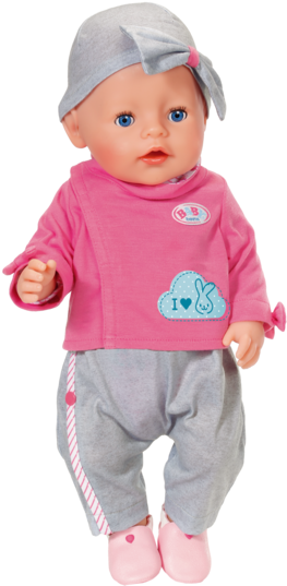 Baby Born Deluxe Care U0026 Dress, Grey/pink - Baby Born Png (800x584), Png Download