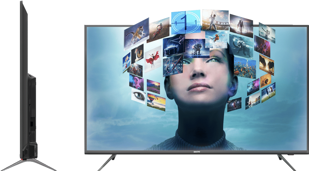 43 Inch 4k Smart Ips Led Tv - Sanyo Android Tv (1018x564), Png Download