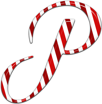 Candycane Letter P Text Candy Png Image - Illustration (1280x1280), Png Download