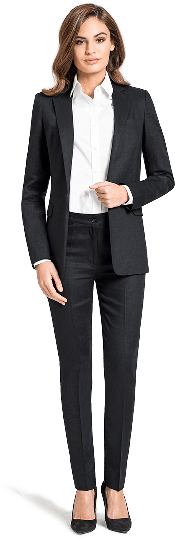 Ladies Suit Png Image - Woman Formal Wear Pants (390x1123), Png Download
