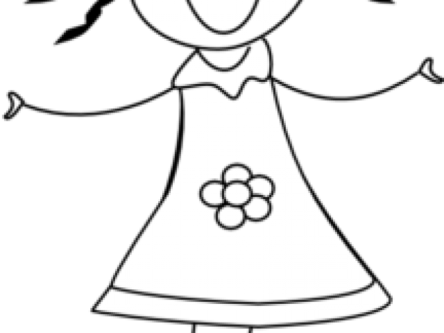Girl Outline Cliparts - Cartoon (640x480), Png Download