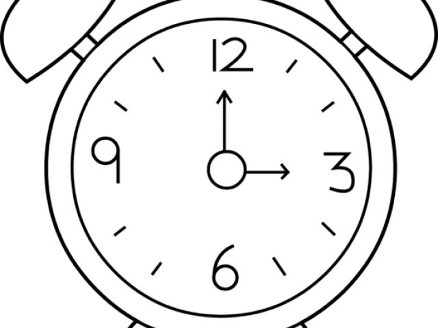 Clock Outline Cliparts - Black And White Clock Cliparts (640x480), Png Download