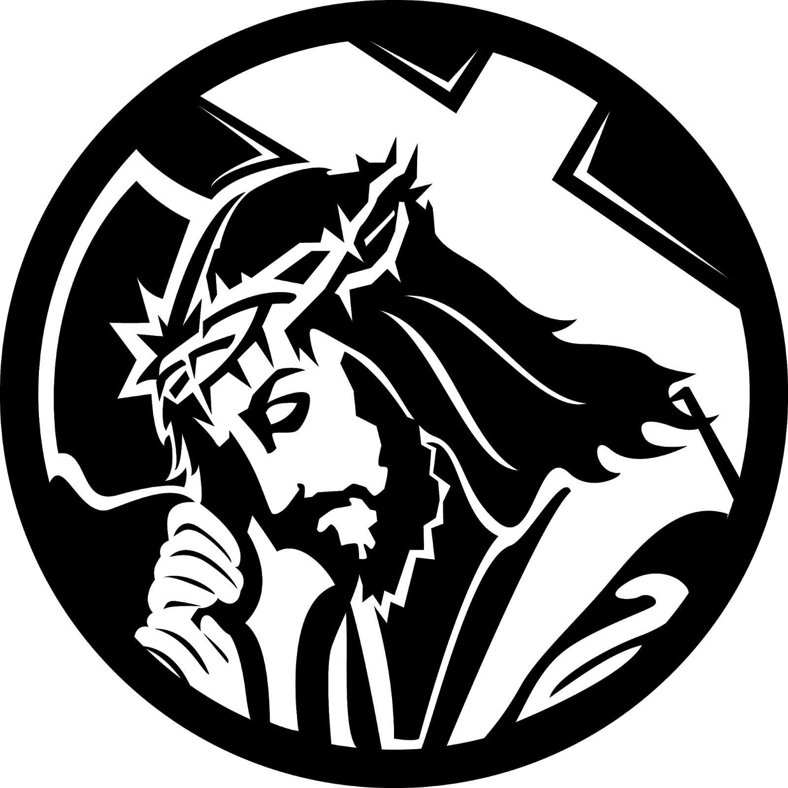 Jesus Carry Cross - Black Nazarene Black And White (1600x1600), Png Download