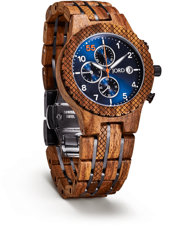 Chronograph Wood Watch - Wood Watches For Him (590x750), Png Download