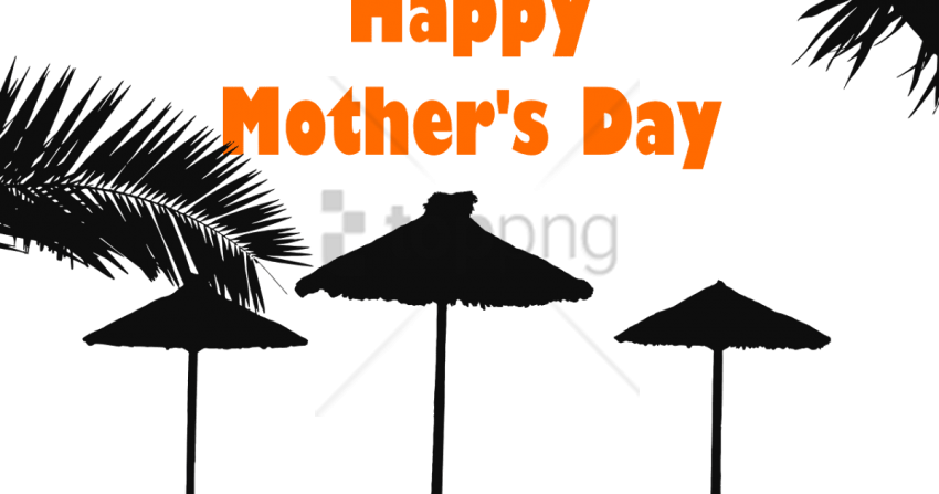 Free Png Free Beach Themed Mother's Day~ The Beach - Silhouette Beach (850x447), Png Download