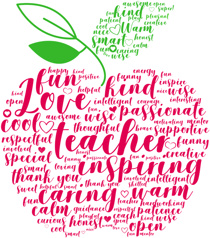 Diy Teacher Gift Idea Iron On Design Apple - Calligraphy (1056x816), Png Download