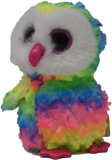 Beanie Owls Owen Rainbow - Stuffed Toy (600x600), Png Download