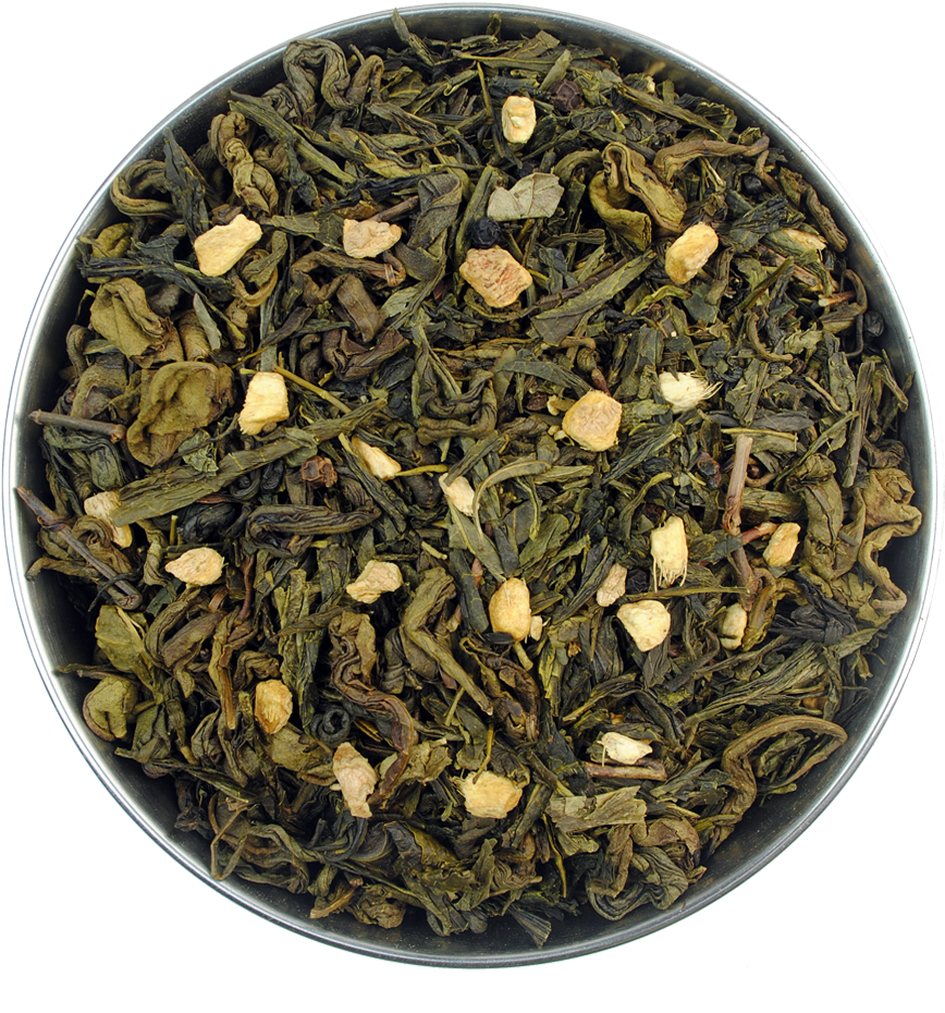 Sencha Ginger Consists Of Green Tea From China & Ceylon - Spice Mix (957x1048), Png Download