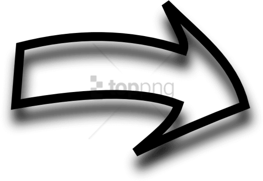Free Png Curved Arrowblack And White Png Image With - Right Arrow (850x595), Png Download