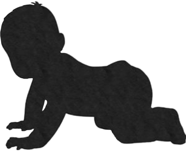 #baby #crawling #silhouette - Silhouette Of A Baby Crawling (712x599), Png Download