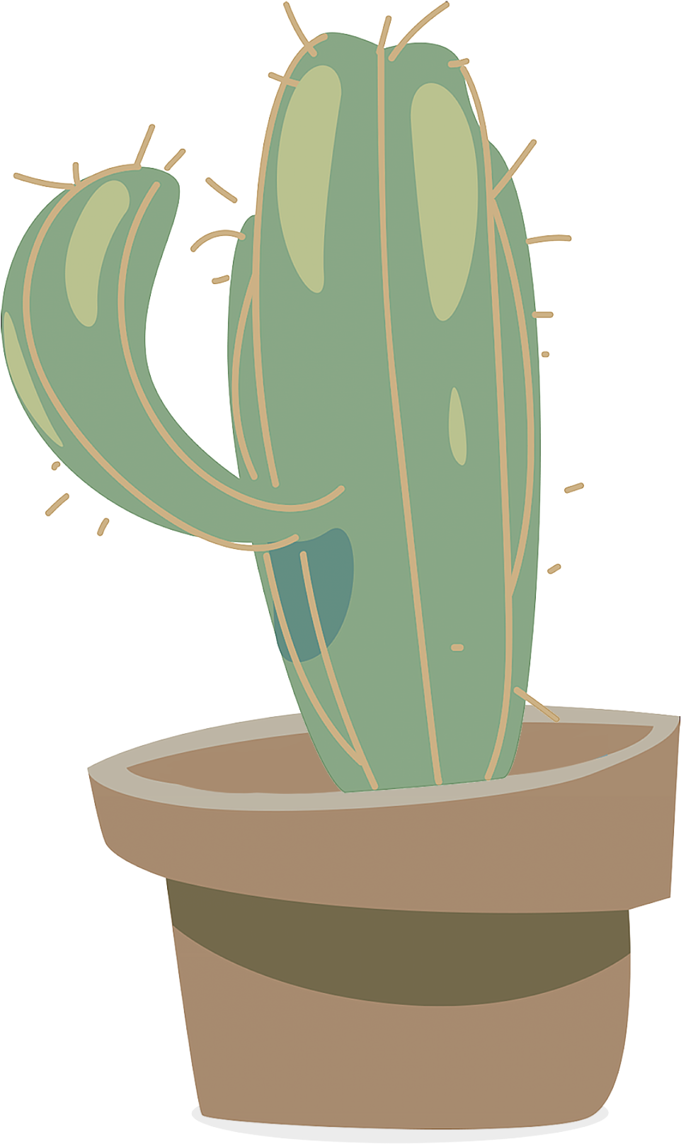 Hand Drawn Fresh Plant Cactus Png And Psd - Houseplant (2000x2000), Png Download