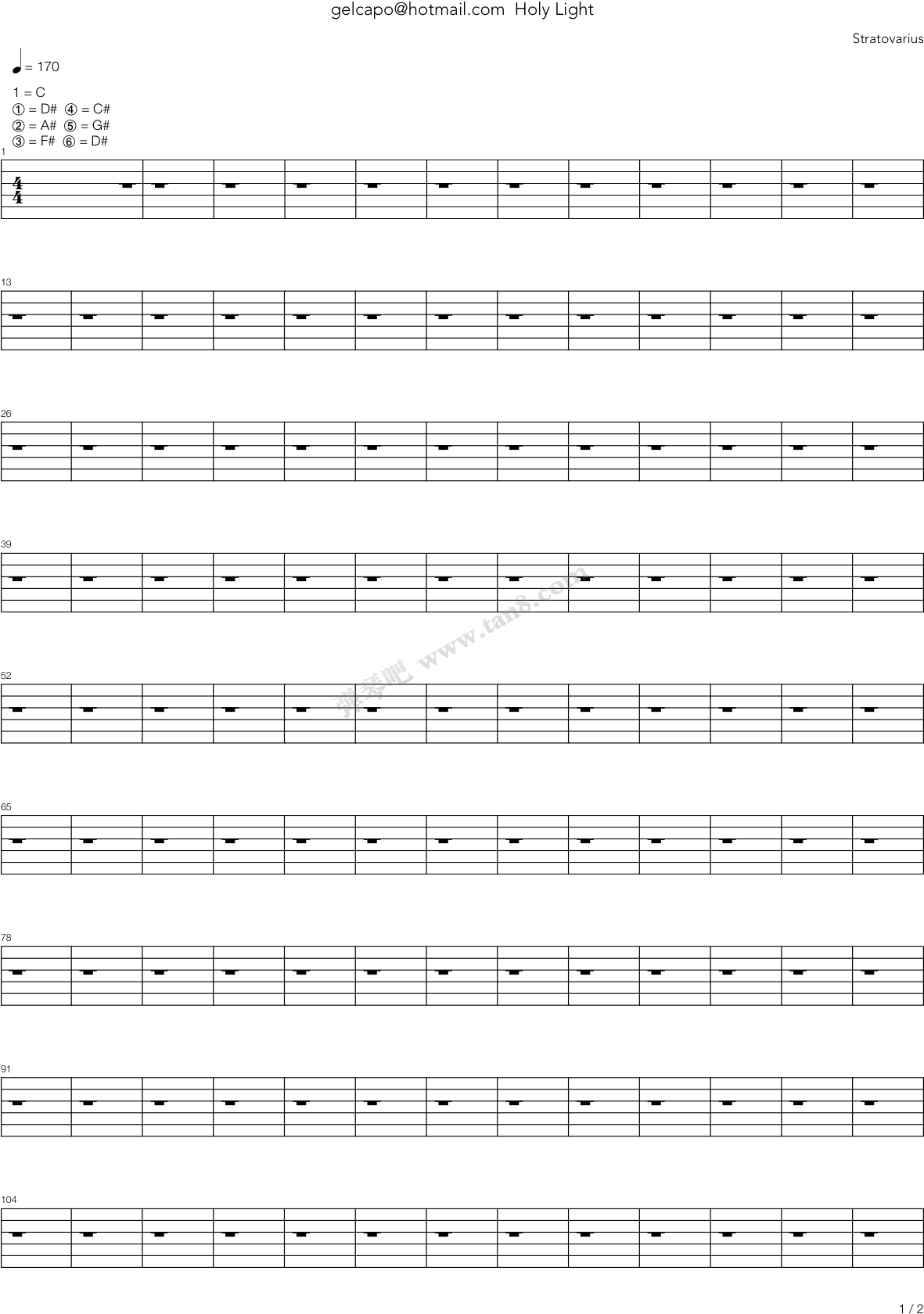 Holy Light 电吉他 ，第1张 - Kirkpatrick Fanfare Frame Drum Part (1240x1754), Png Download
